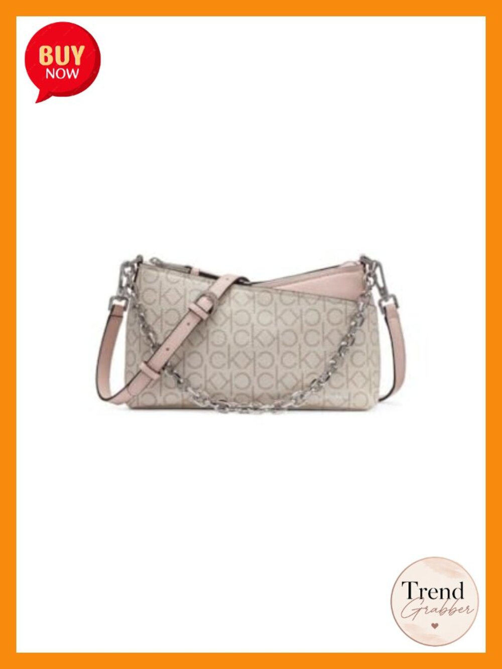 Vegan Leather Top Zip Chain Crossbody Handbag with Multiple Pockets
